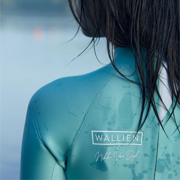 2024 Wallien Womens Nikki Van Dijk Boyleg Cut 2mm Back Zip Springsuit Wetsuit 101007 - Aquamarine Gradient